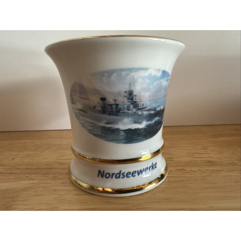 Nordseewerke FGS Hessen F221 Frigate Christening Mug 2003 German Navy